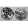 Image 1 : GEM BU 2015 HORNED OWL & 2016 COUGAR CANADIAN ONE OUNCE .999 SILVER COINS