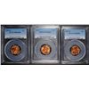 Image 1 : 3 -  PCGS MS66 RD LINCOLN CENTS: 1953-D, 1956, 1957-D
