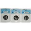 Image 1 : 1961, 1962 & 1963 FRANKLIN HALF DOLLARS ANACS PF 67