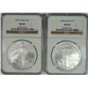 Image 1 : ( 2 ) 2004 AMERICAN SILVER EAGLES, NGC MS-69