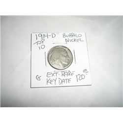 1914-D *EXTREMELY RARE TOP 10 KEY DATE* BUFFALO NICKEL RED BOOK VALUE $120.00+ *NICE EARLY GOOD GRAD