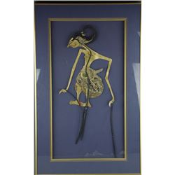 Indonesian Wayang Kulit Shadow Puppet with Frame