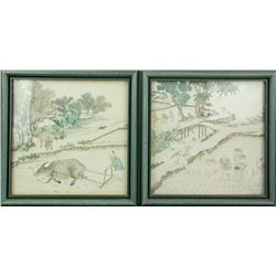 Pair of Watercolour on Paper Paintings w/ Frames