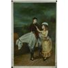 Image 1 : Europian Oil Painting Lady With Horse On Canvas