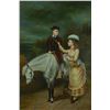 Image 2 : Europian Oil Painting Lady With Horse On Canvas