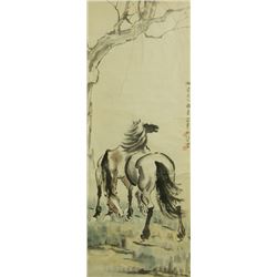 Watercolour on Paper Scroll Xu Beihong 1895-1953