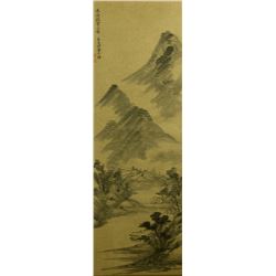 Watercolour on Paper Scroll Yun Shouping 1633-1690