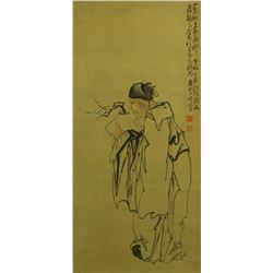 Watercolour on Silk Scroll Huang Shen 1687-1772