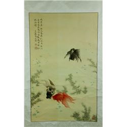 Watercolour on Paper Scroll Yu Feian 1888-1959