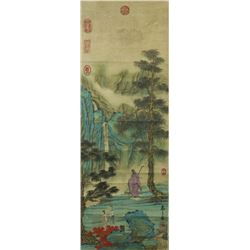 Watercolour on Silk Scroll Yu Zhiding 1647-1716