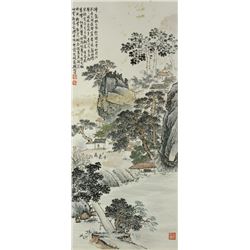 Watercolour on Paper Scroll Qian Songyan 1899-1985