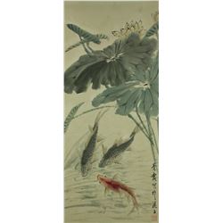 Watercolour on Paper Scroll Wu Qingxia 1910-2008