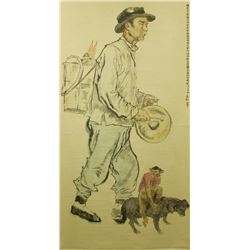 Watercolour on Paper Scroll Jiang Zhaohe 1904-1986