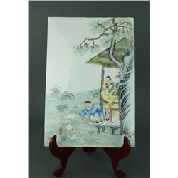 Famille Rose Porcelain Plaque Wang Dafan Mark