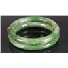 Image 3 : Chinese Double 14K Gold Linked Green Jade Bangle