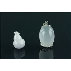 Two Pieces of Jadeite & Hardstone Pendants