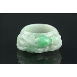 Chinese Fine Green Jadeite Ring with Certificate