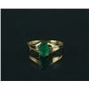 Stamped 10K Gold Emerald & Diamond Ring