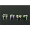 Image 1 : 4 Pc Silver Rings w/ Jade, Ruby, Claret, Amethyst