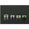 Image 2 : 4 Pc Silver Rings w/ Jade, Ruby, Claret, Amethyst