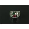 Image 8 : 4 Pc Silver Rings w/ Jade, Ruby, Claret, Amethyst