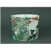 Chinese Large Famille Verte Porcelain Brush Pot