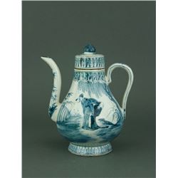 17th Century Blue & White Porcelain Ewer w/ Cover