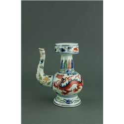 Chinese Wucai Porcelain Ewer Ming Xuande Mk