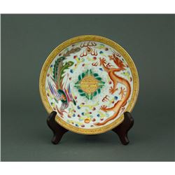 Chinese Famille Rose Porcelain Saucer Guangxu Mark