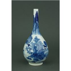 Chinese Blue & White Porcelain Vase Kangxi MK
