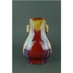 Chinese Flambe Square Porcelain Vase Yongzheng MK