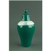 Chinese Green Ground Porcelain Meiping Vase w/ Lid