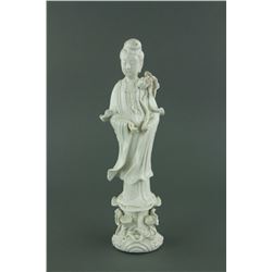 Chinese White Glazed Porcelain Guanyine Figure