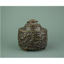 Chinese Bronze Censer with Cover Xuande Mark