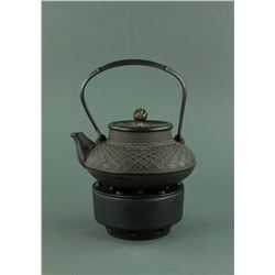Japanese Cast Iron Tetsubin Kettle with Stand