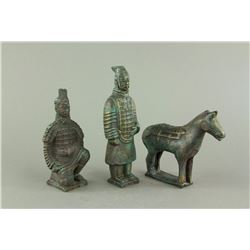 3 Pc Tang Style Metal Figures