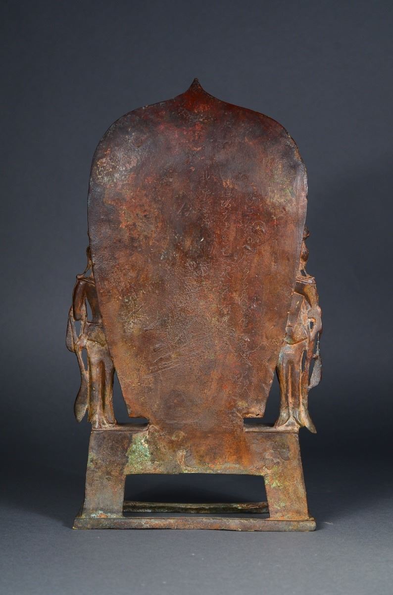 Chinese Western Wei Gilt Bronze Buddhist Stele