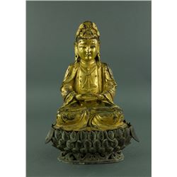 Chinese Ming Period Gilt Bronze Bodhisattva