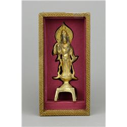 16-17th C. Ming Chinese Gilt Buddha w/ Stand