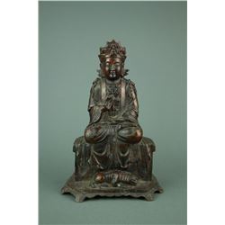 Chinese Bronze Seated Buddha