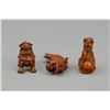Image 6 : 19th Century Three (3) Japanese Boxwood Netsuke