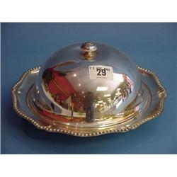 Plated Muffin Dish With Cover, Ronson Table Lighter, M.O.P. And Brass...