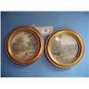 Image 1 : Pair Circular Gilt Framed "Country Scenes" Approx. 7"...