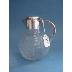Bulbous Ripple Glass Claret Jug With Silver Plated Mounts...
