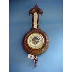 Small Banjo Type Wall Barometer With Carved Detail...