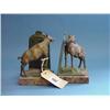Image 1 : Pair Cast Metal "Goat" Bookends On Marble Base...