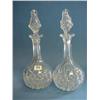 Image 1 : Pair Of Cut Glass Lead Crystal Spirit Decanters...