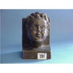 Bronze Cherub Head...