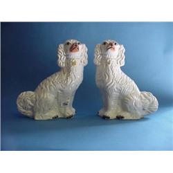 Pair Of 19th.Cent. Staffordshire Dogs (32 Cm. Height)...