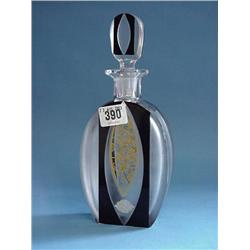 Bohemian Art Deco Black/Gilt Decanter...